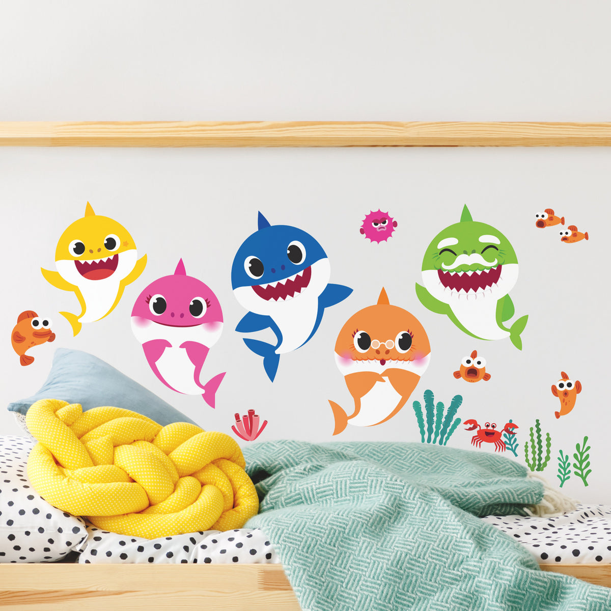 Baby Shark Wall Decals in a room setting