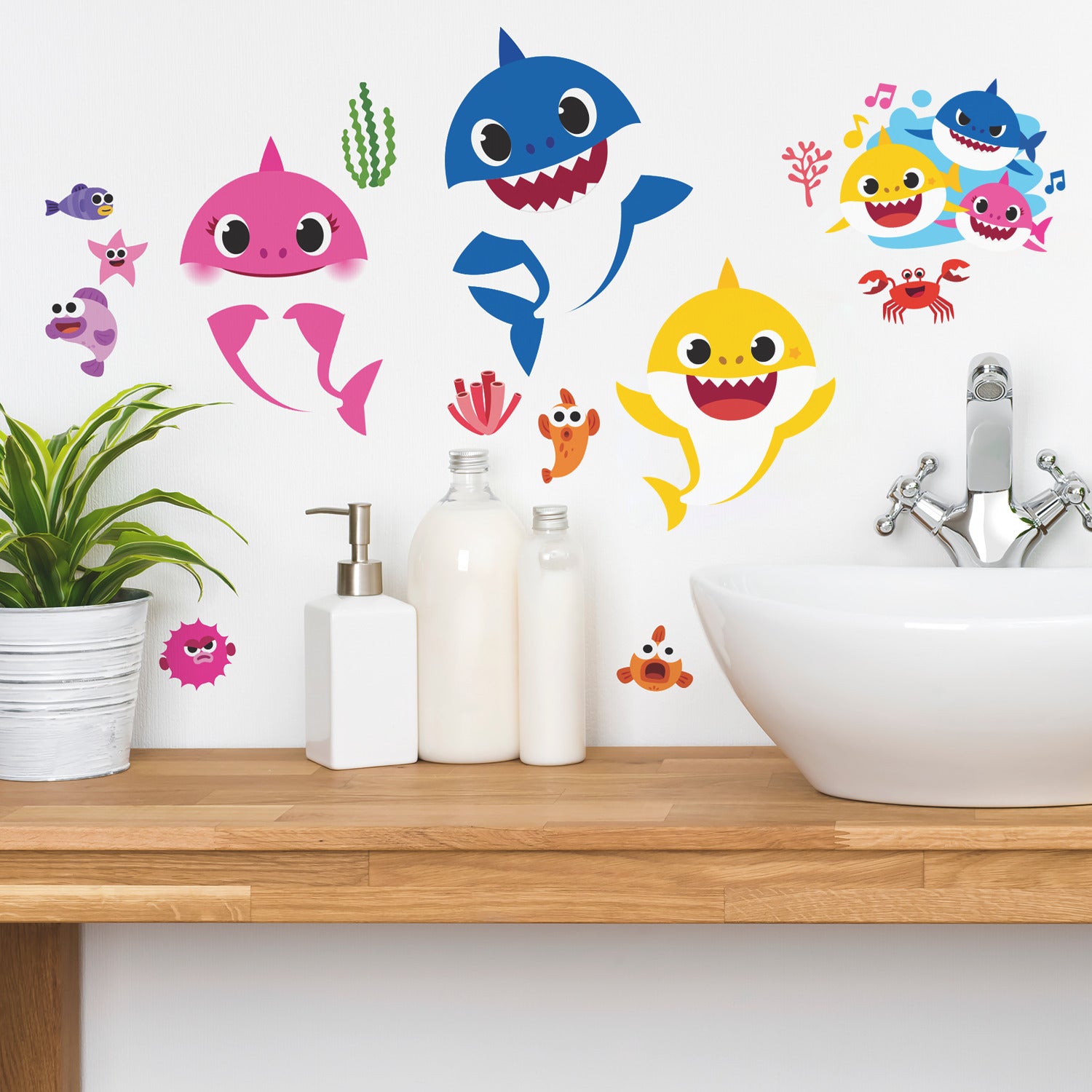 Baby Shark Wall Decals in a room setting