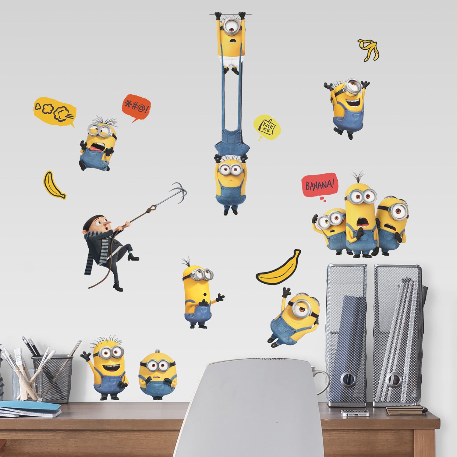 Minions 2 Wall Decals in a room setting