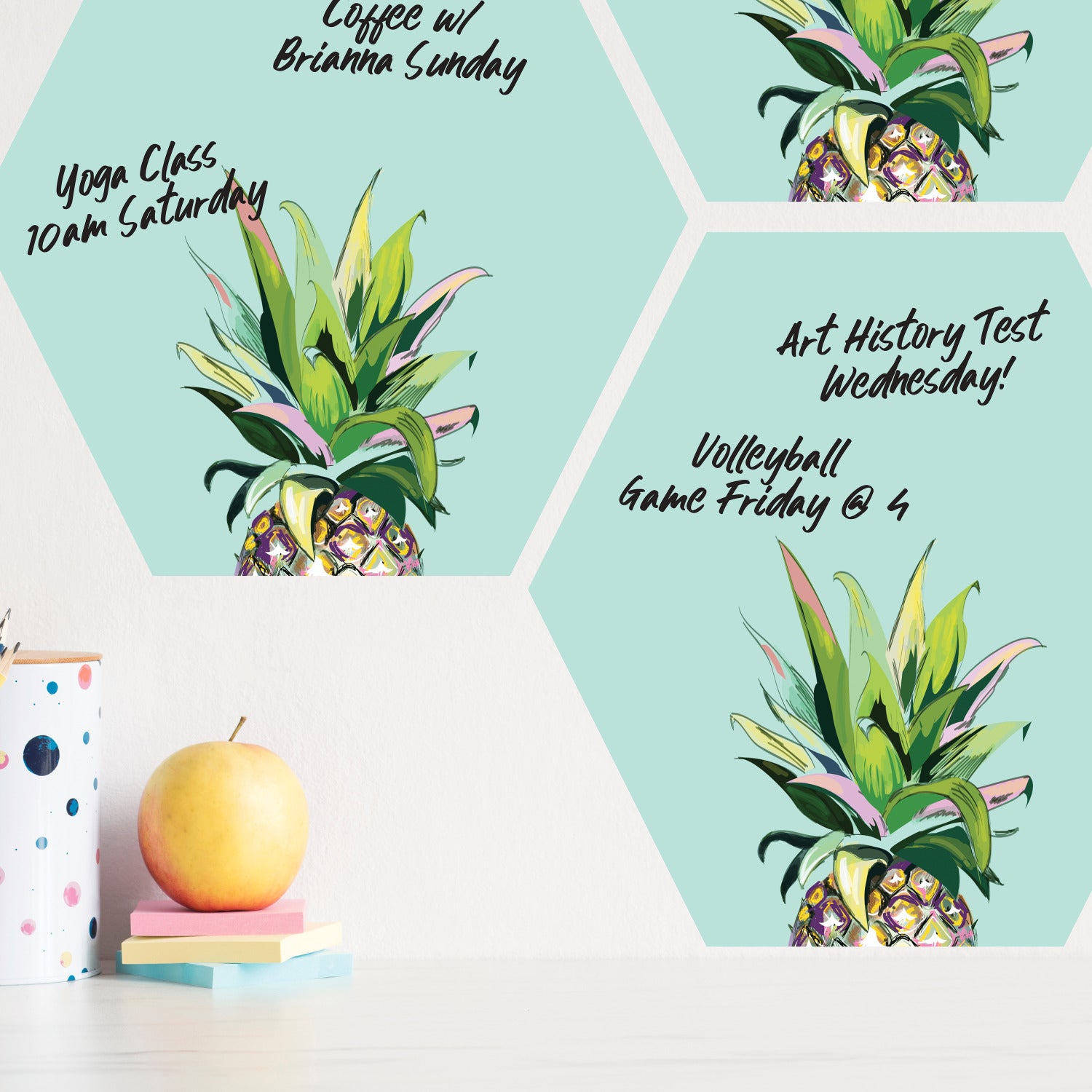 Pineapple Crown Wall Decals in a room setting