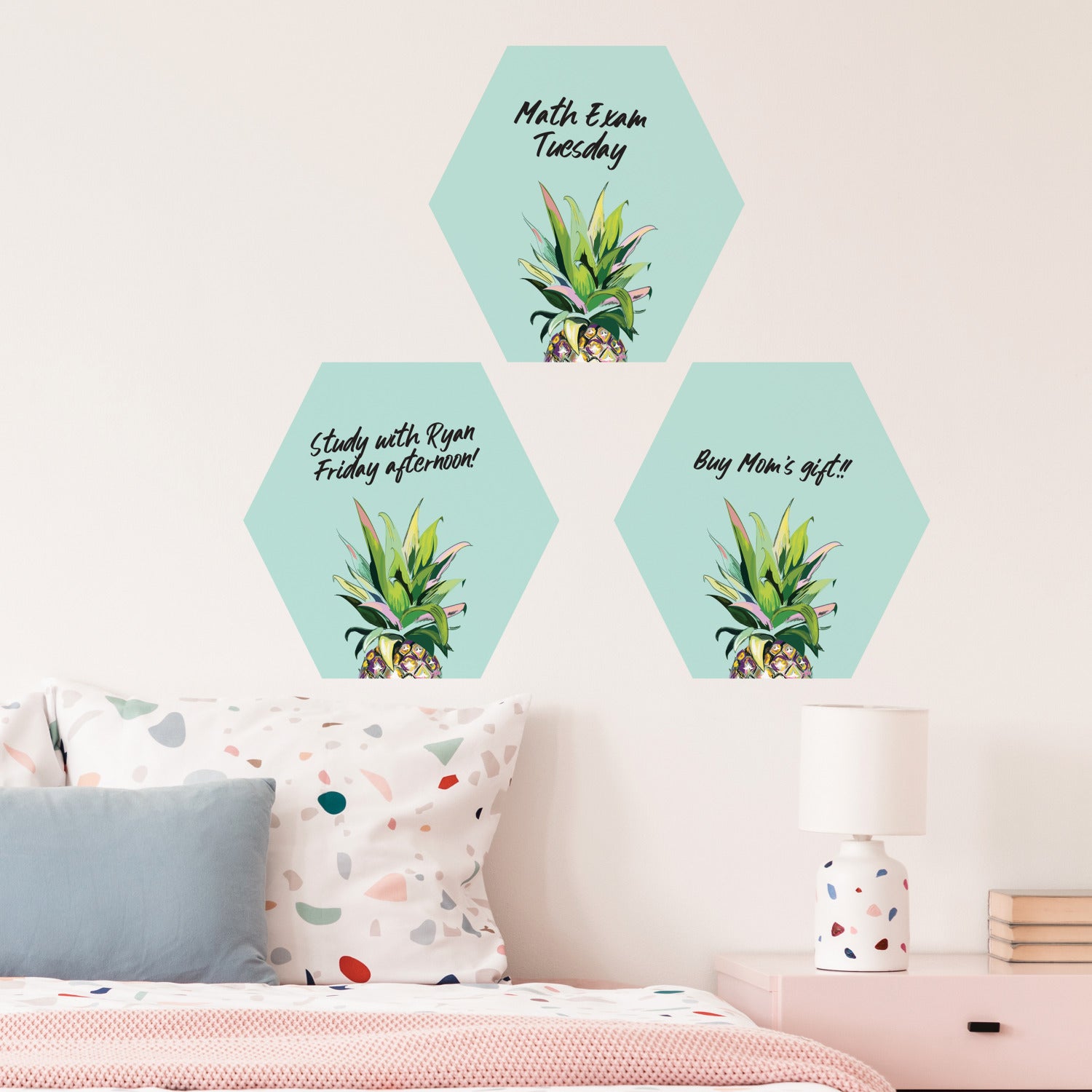 Pineapple Crown Wall Decals in a room setting