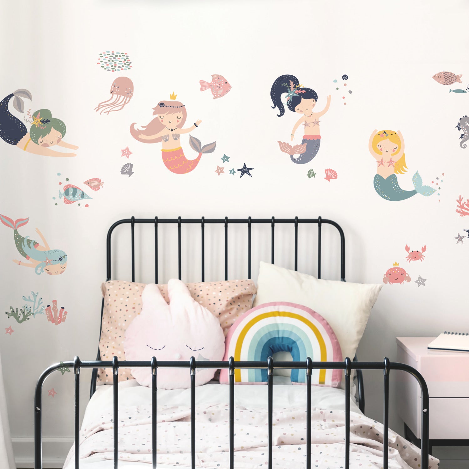 Sweet Mermaids Wall Decals in a room setting