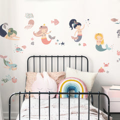 Sweet Mermaids Wall Decals in a room setting