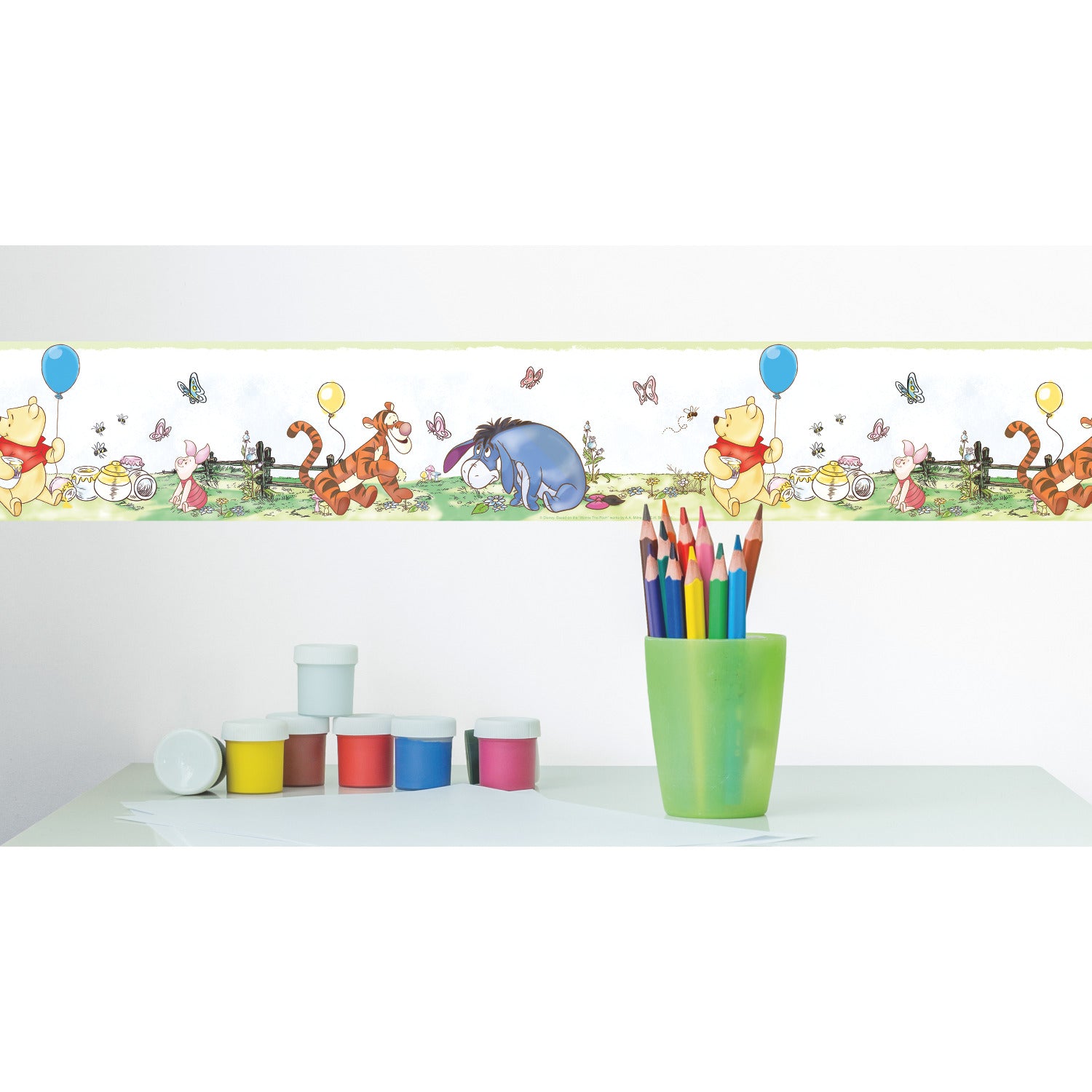 Disney Winnie The Pooh Toddler Borders in a room setting