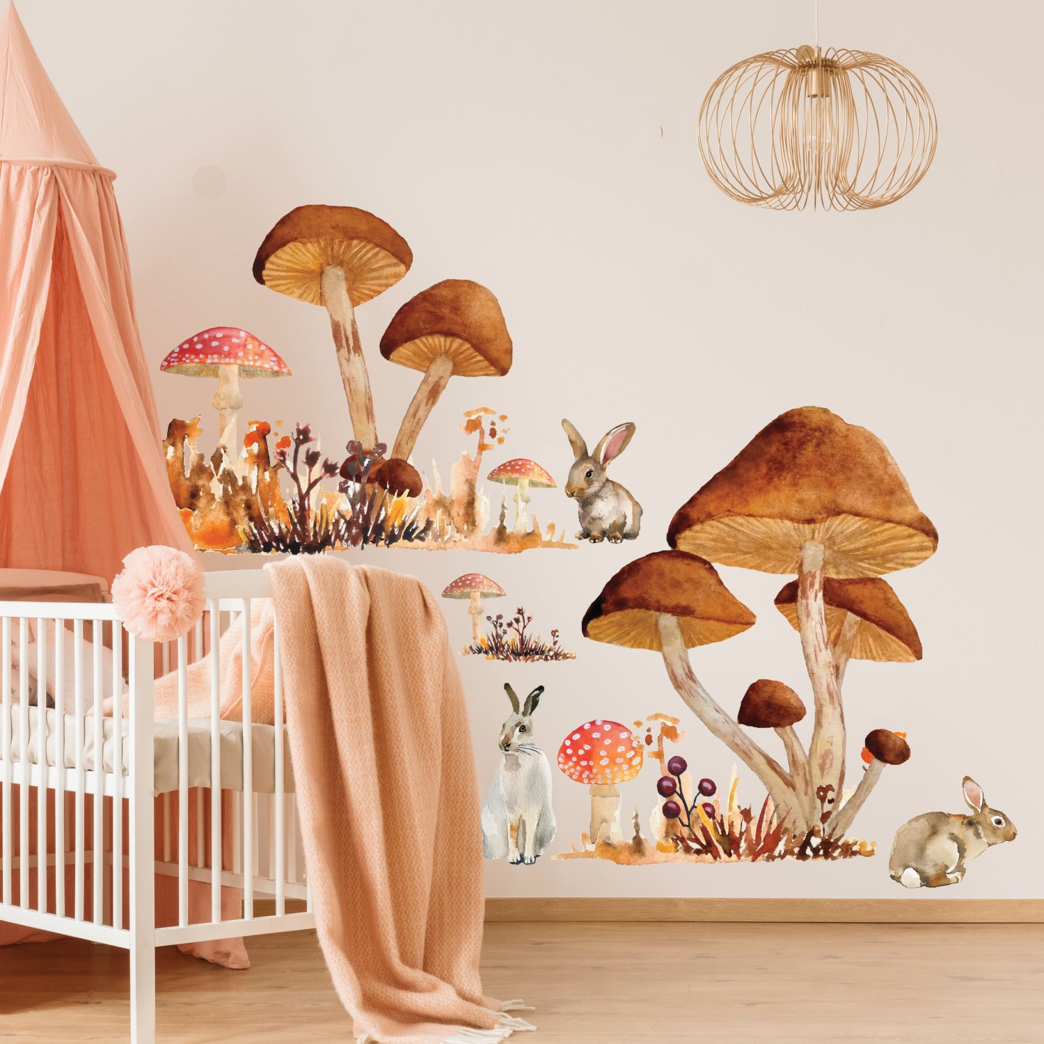 Mushroom Giant Wall Decals in a room setting