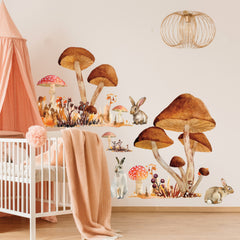Mushroom Giant Wall Decals in a room setting