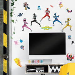 Power Rangers Wall Decals in a room setting