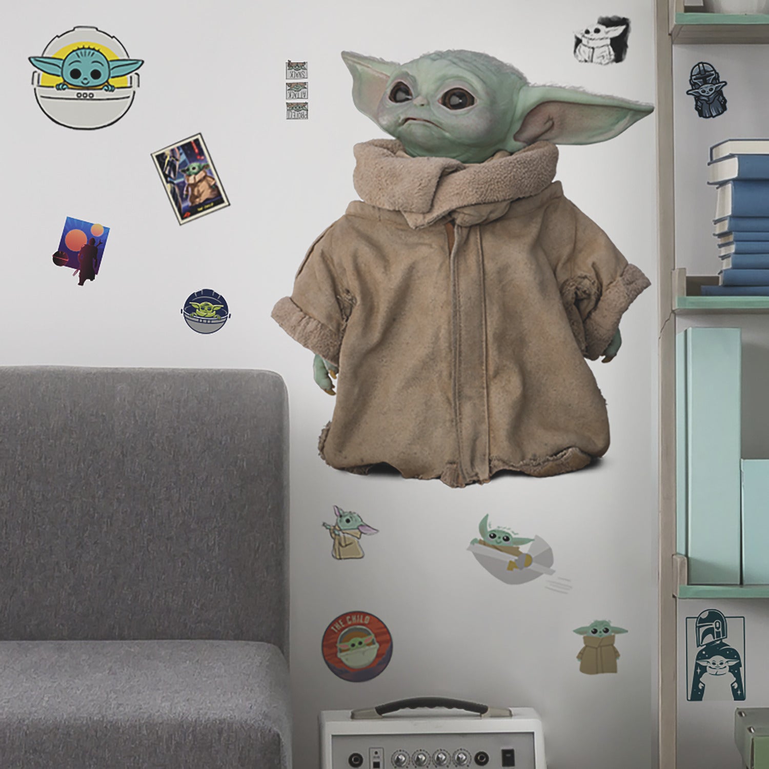 The Mandalorian The Child Wall Decals in a room setting