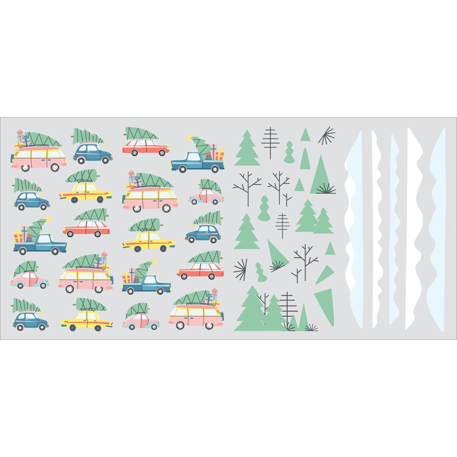Retro Christmas Cars Wall Decals by WallPops
