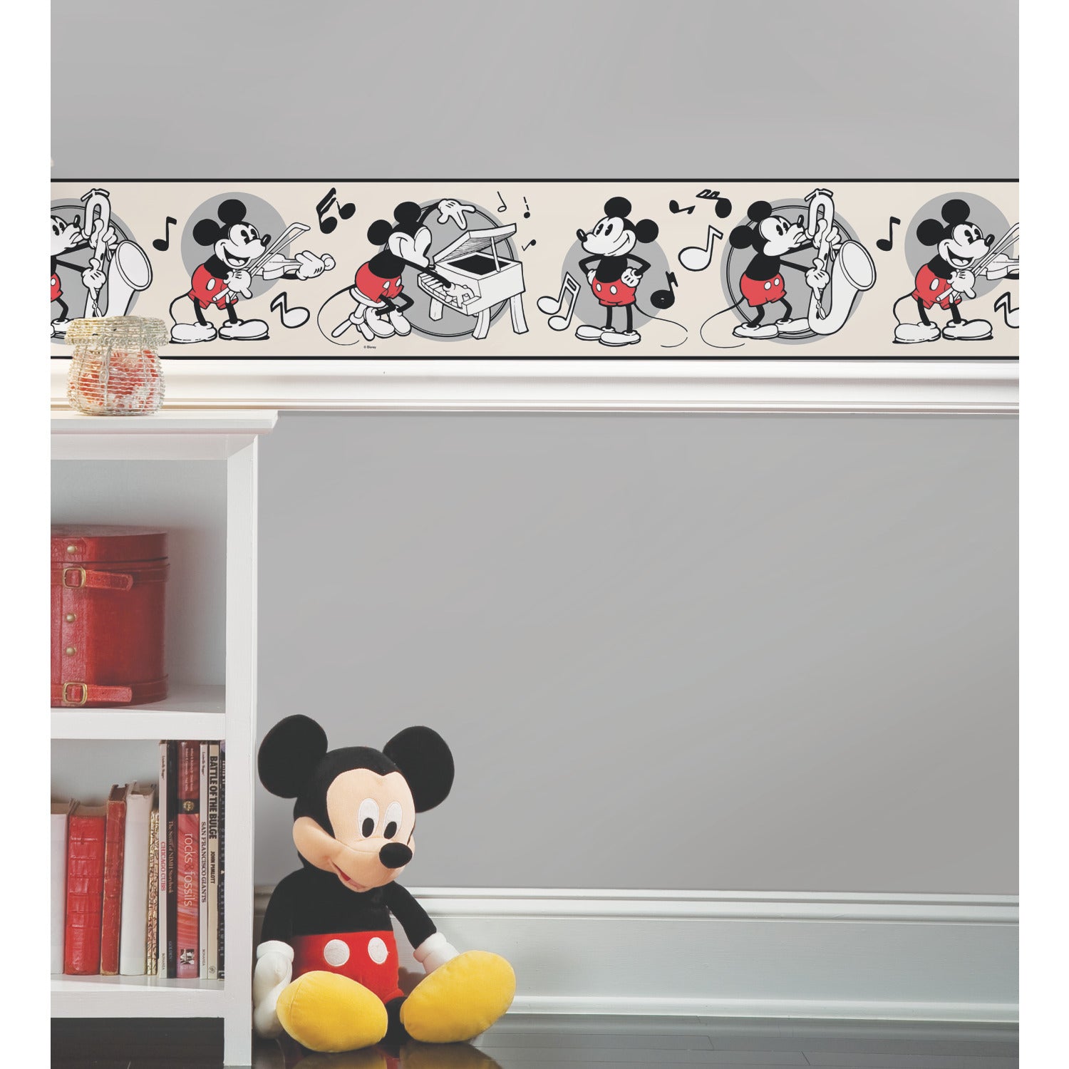 Vintage Disney Mickey Mouse Borders in a room setting