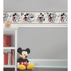 Vintage Disney Mickey Mouse Borders in a room setting
