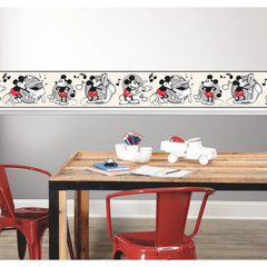Vintage Disney Mickey Mouse Borders in a room setting