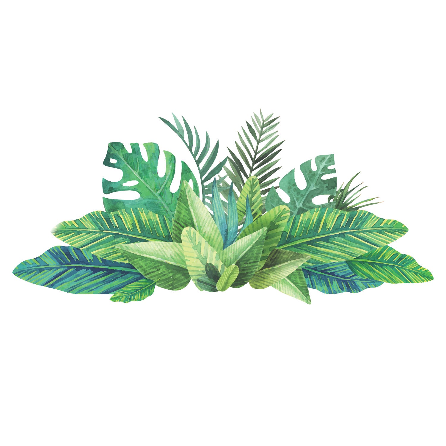 Watercolor Tropical Leaves Wall Decals by WallPops