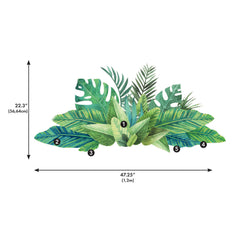 Watercolor Tropical Leaves Wall Decals - dimensions