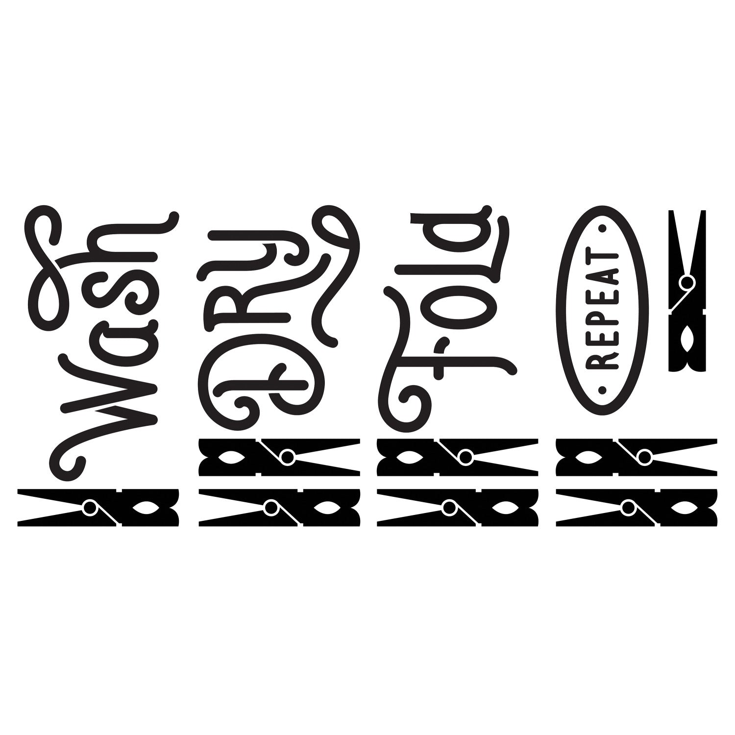 Wash Dry Fold Repeat Wall Decals - panels