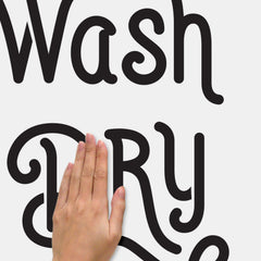 Wash Dry Fold Repeat Wall Decals - how to stick