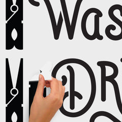 Wash Dry Fold Repeat Wall Decals - how to peel