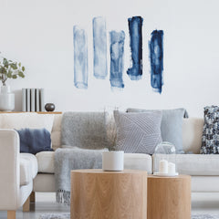 Watercolor Brush Strokes XL Giant Wall Decals in a room setting