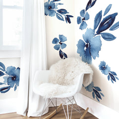 Clara Jean April Showers Flowers Wall Decals in a room setting