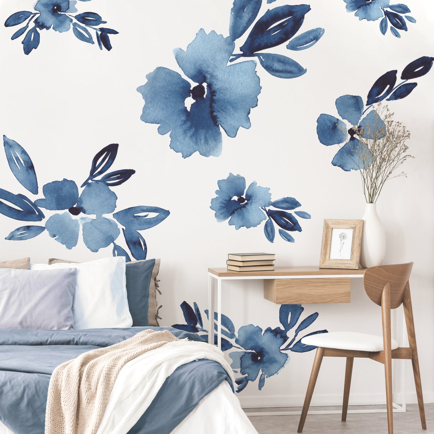 Clara Jean April Showers Flowers Wall Decals in a room setting