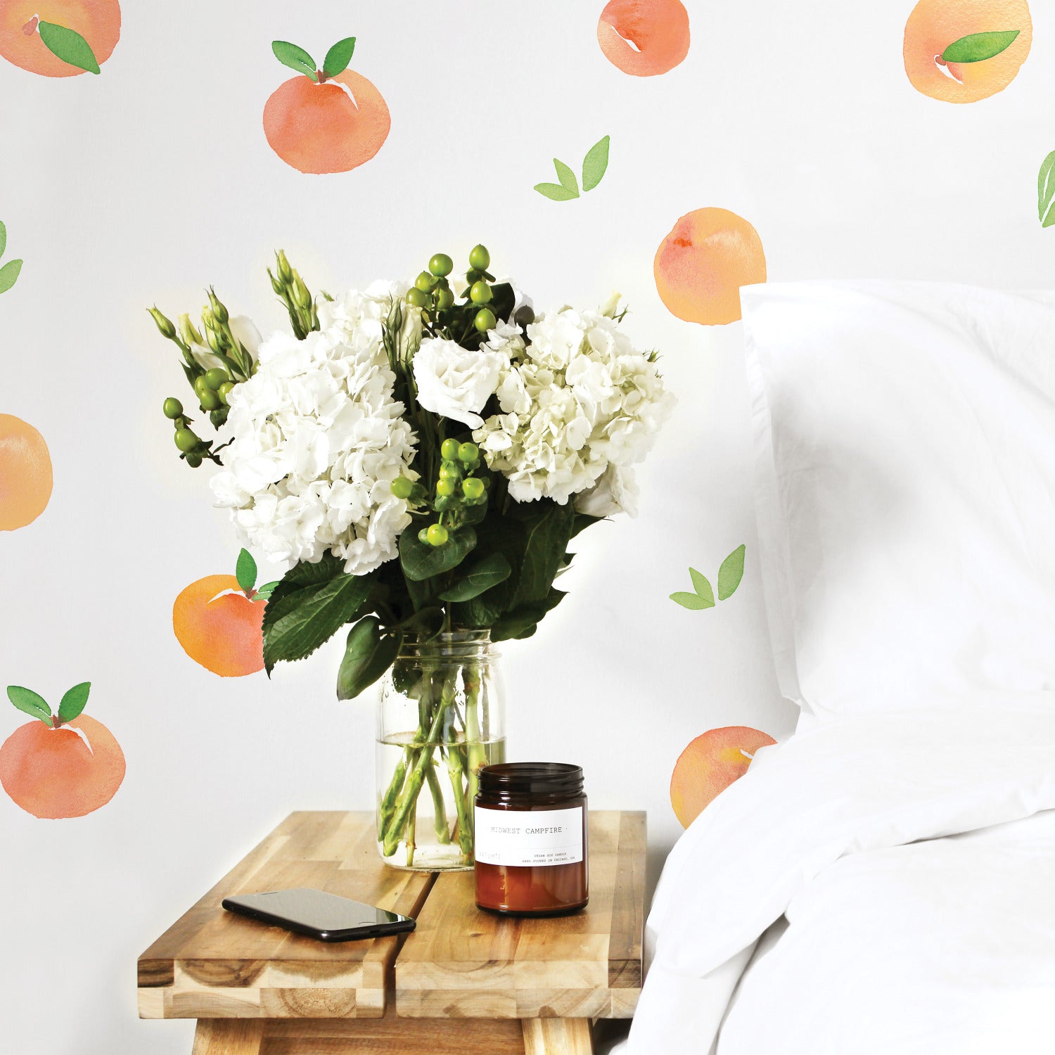 Sweet Peaches Wall Decals in a room setting