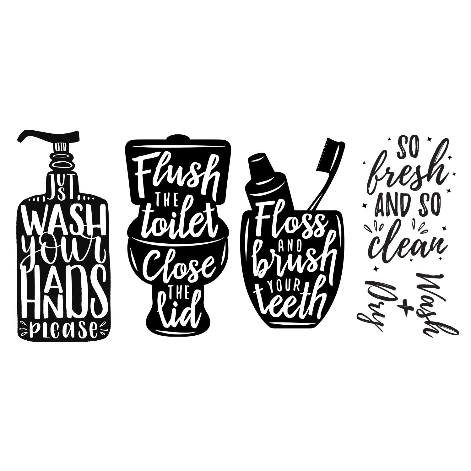 Wash Your Hands Soap Quotes Wall Decals by WallPops