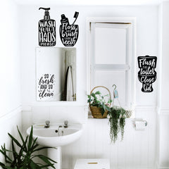 Wash Your Hands Soap Quotes Wall Decals in a room setting
