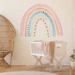 Watercolor Rainbow Wall Decals in a room setting