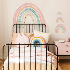 Watercolor Rainbow Wall Decals in a room setting