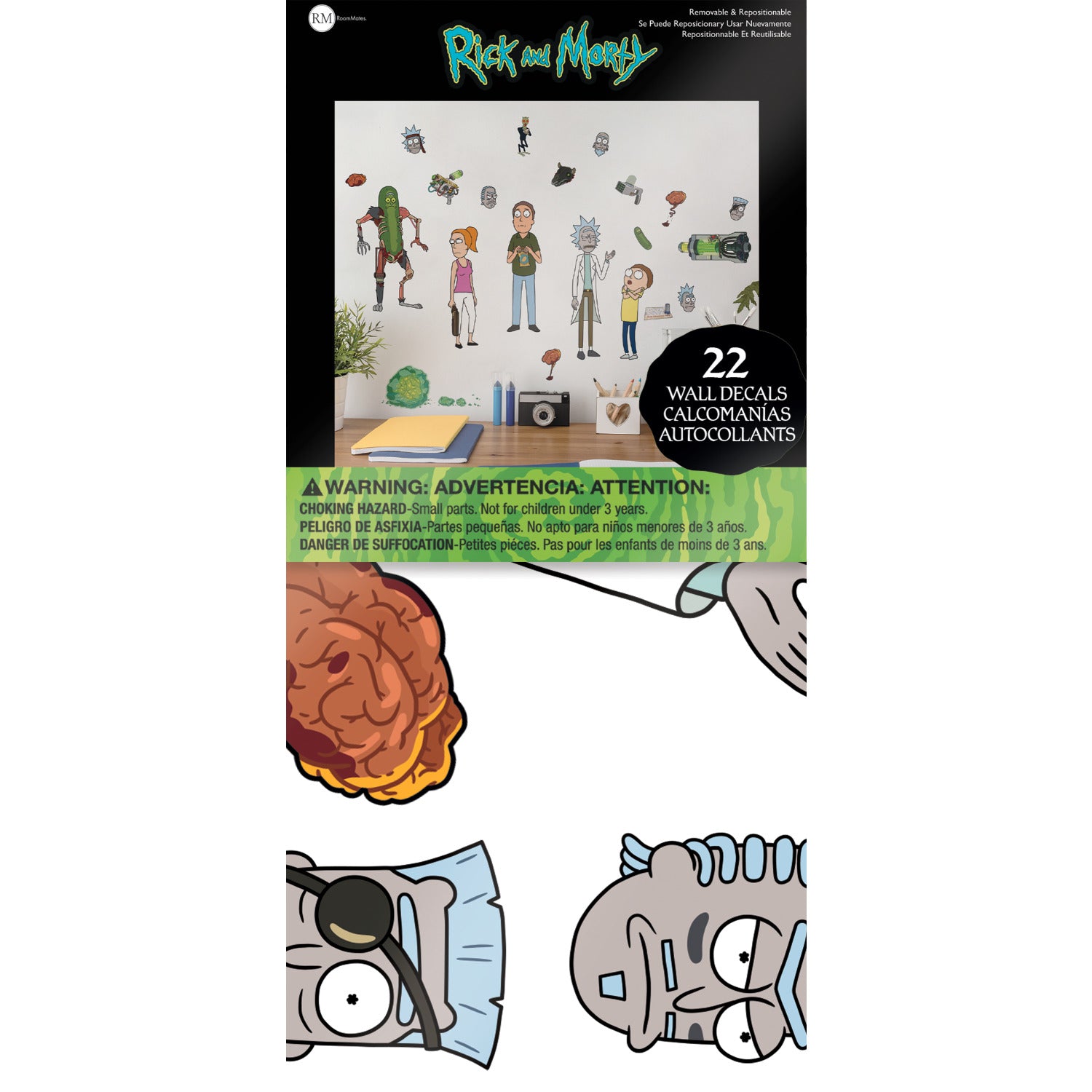 Rick & Morty Wall Decals - packaging