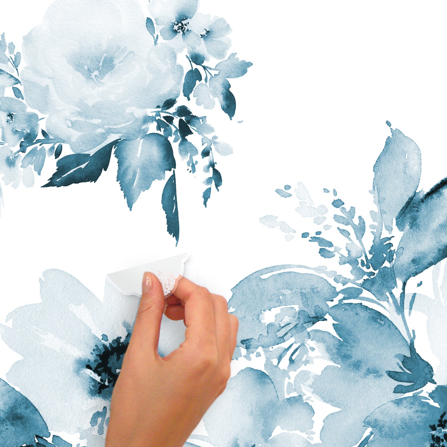 Watercolor Floral Giant Wall Decals - how to peel