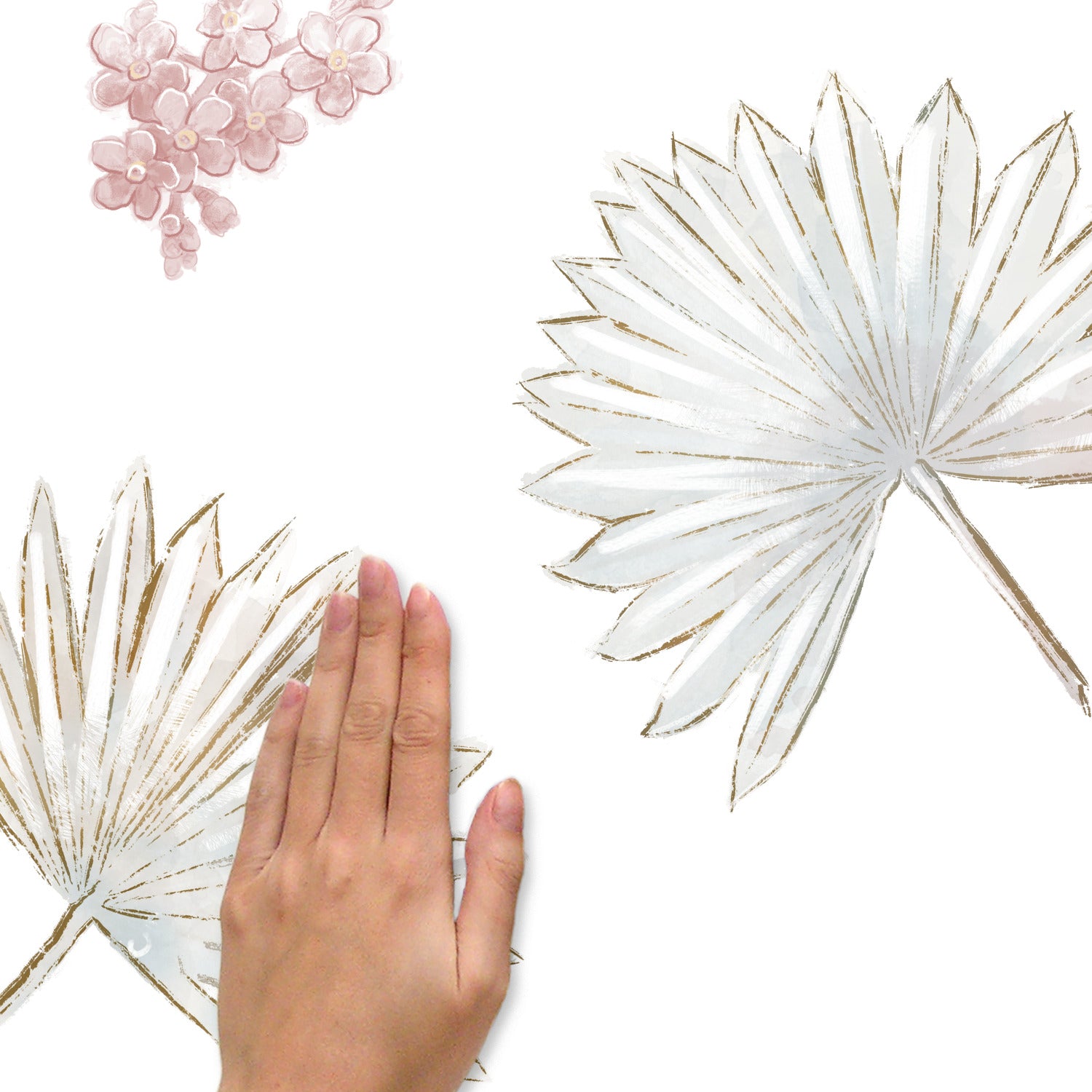 Desert Sun Palm Leaf & Floral Giant Wall Decals - how to stick