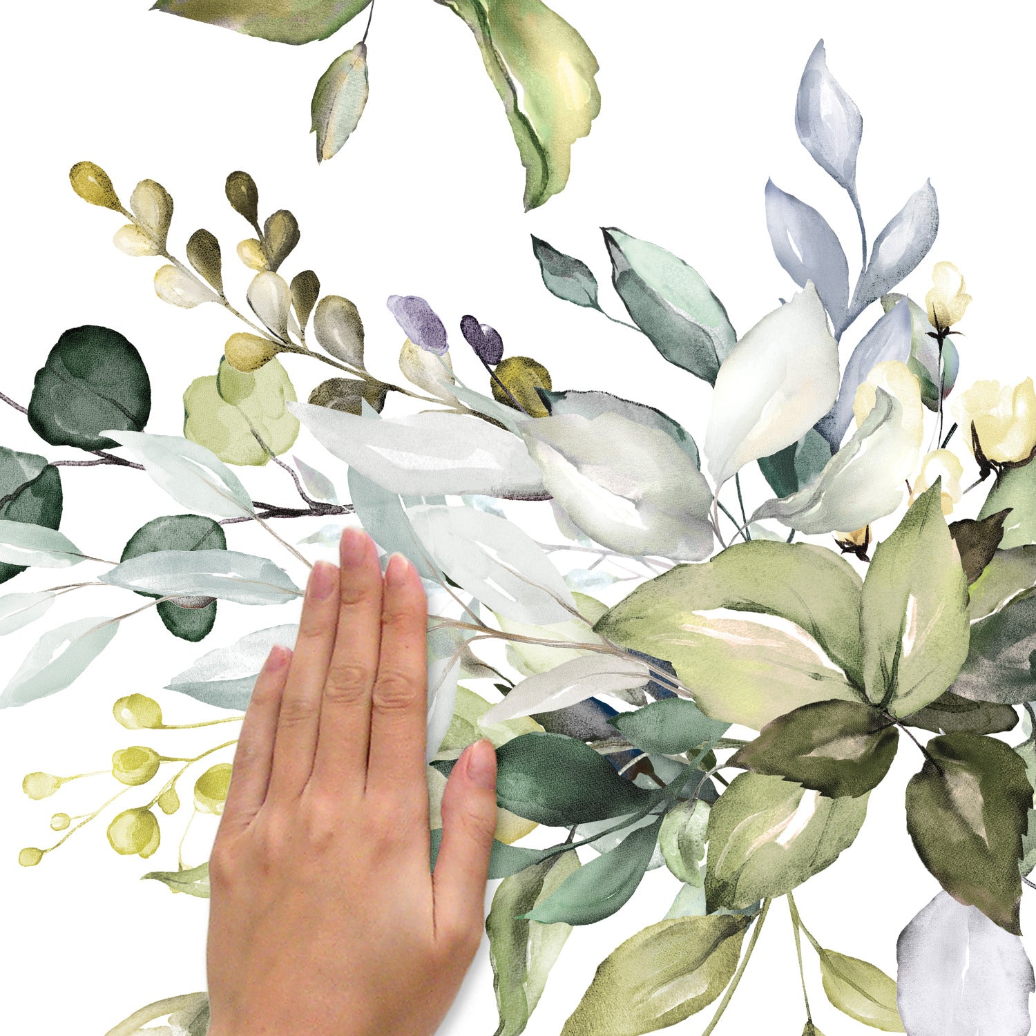 Watercolor Floral Arrangement Giant Wall Decals - how to stick