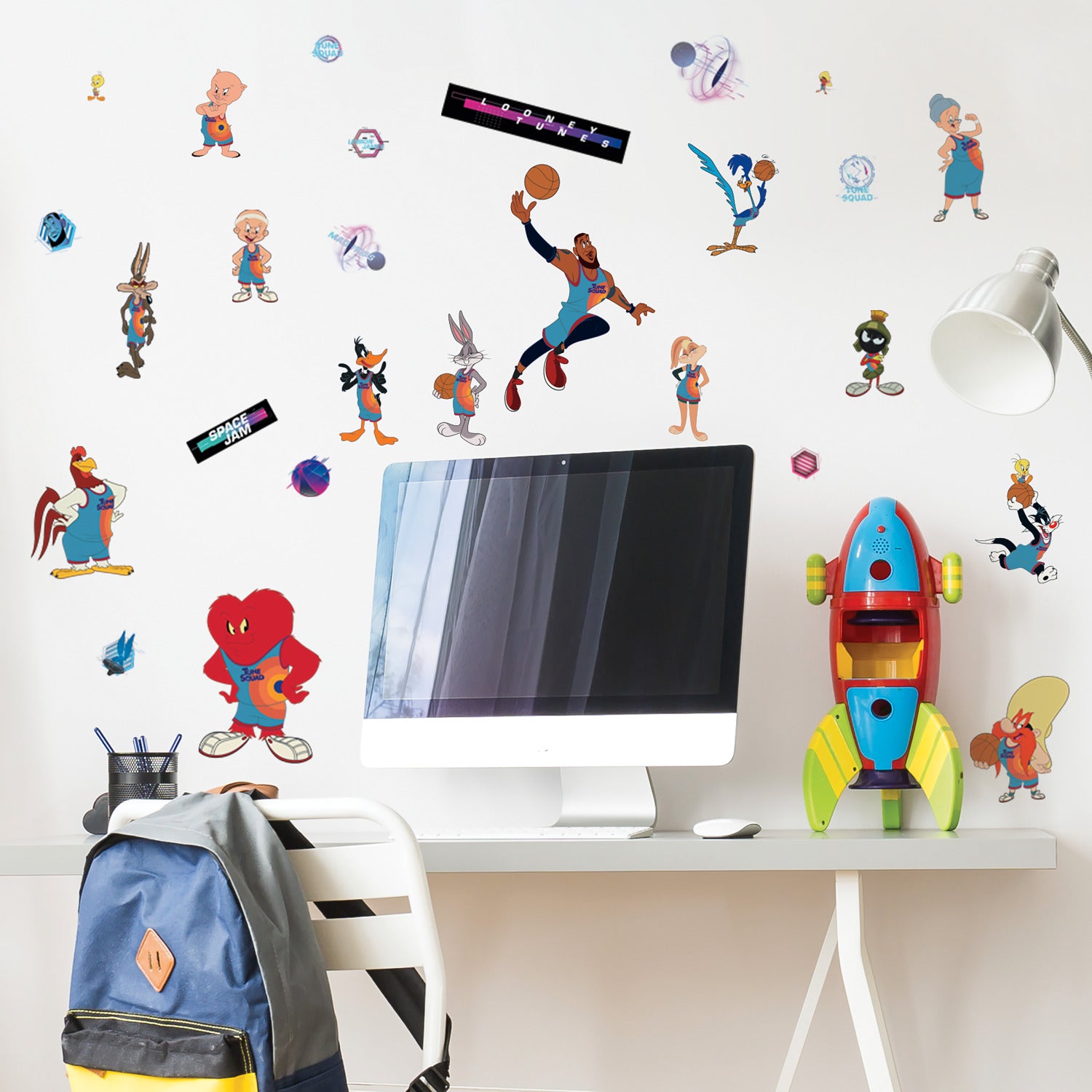 Space Jam Wall Decals in a room setting