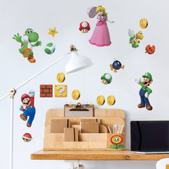 Super Mario Brothers Wall Decals in a room setting