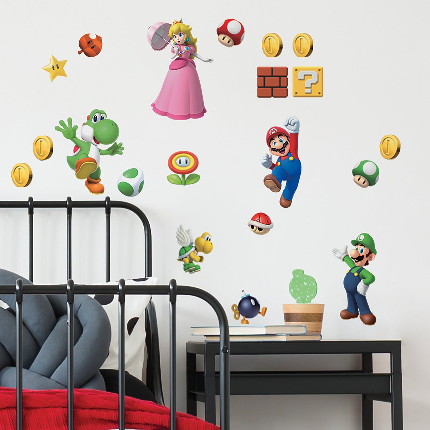 Super Mario Brothers Wall Decals in a room setting