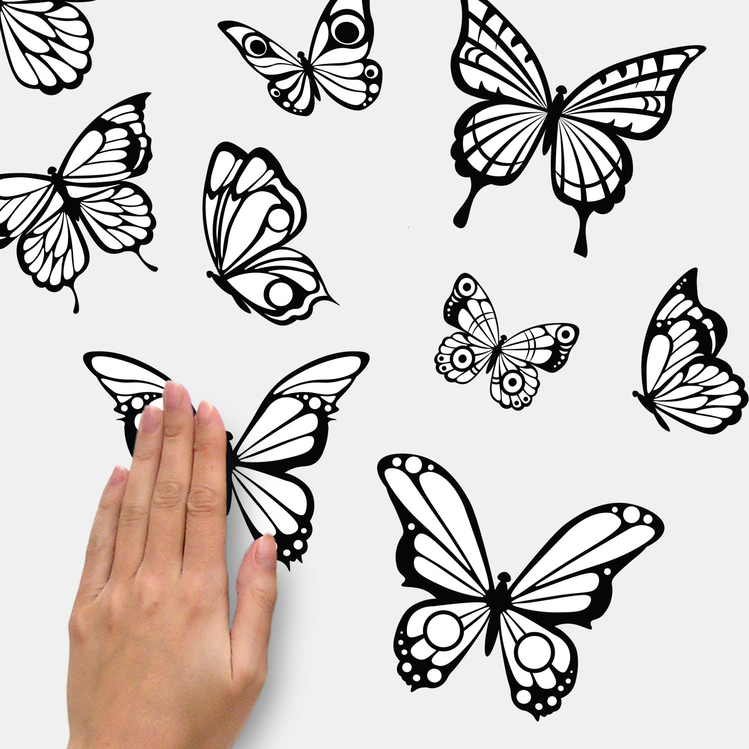Color Your Own Butterflies Wall Decals - how to stick