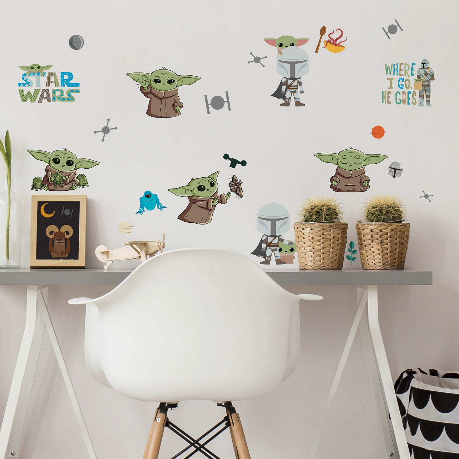 The Child Illustrated Wall Decals in a room setting