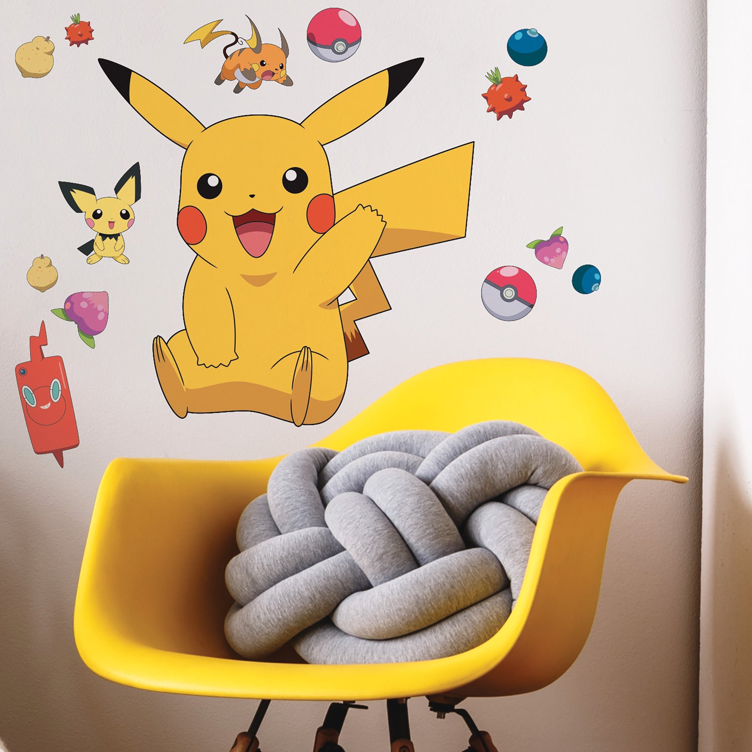 Pikachu Giant Wall Decals in a room setting