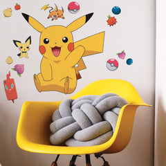 Pikachu Giant Wall Decals in a room setting