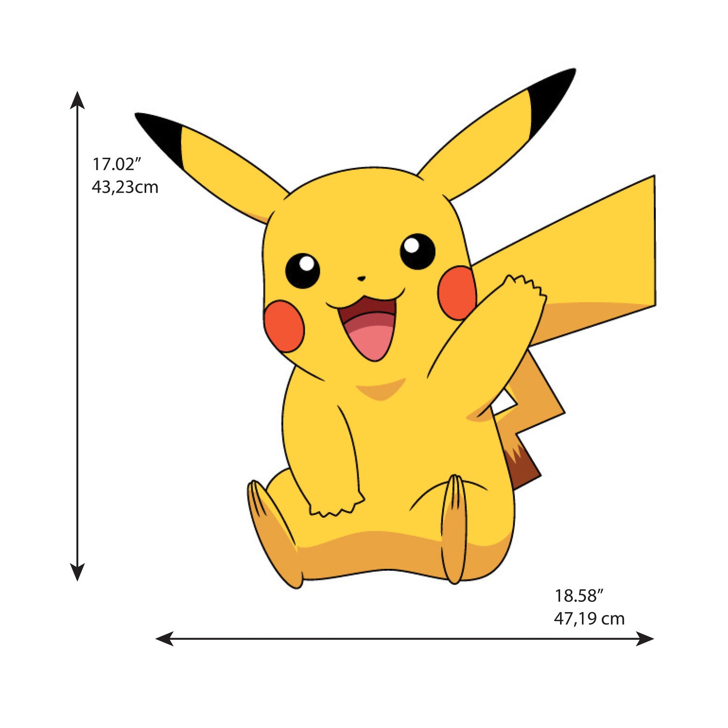 Pikachu Giant Wall Decals - dimensions
