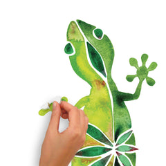 Catcoq Watercolor Geckos Giant Wall Decals - how to peel