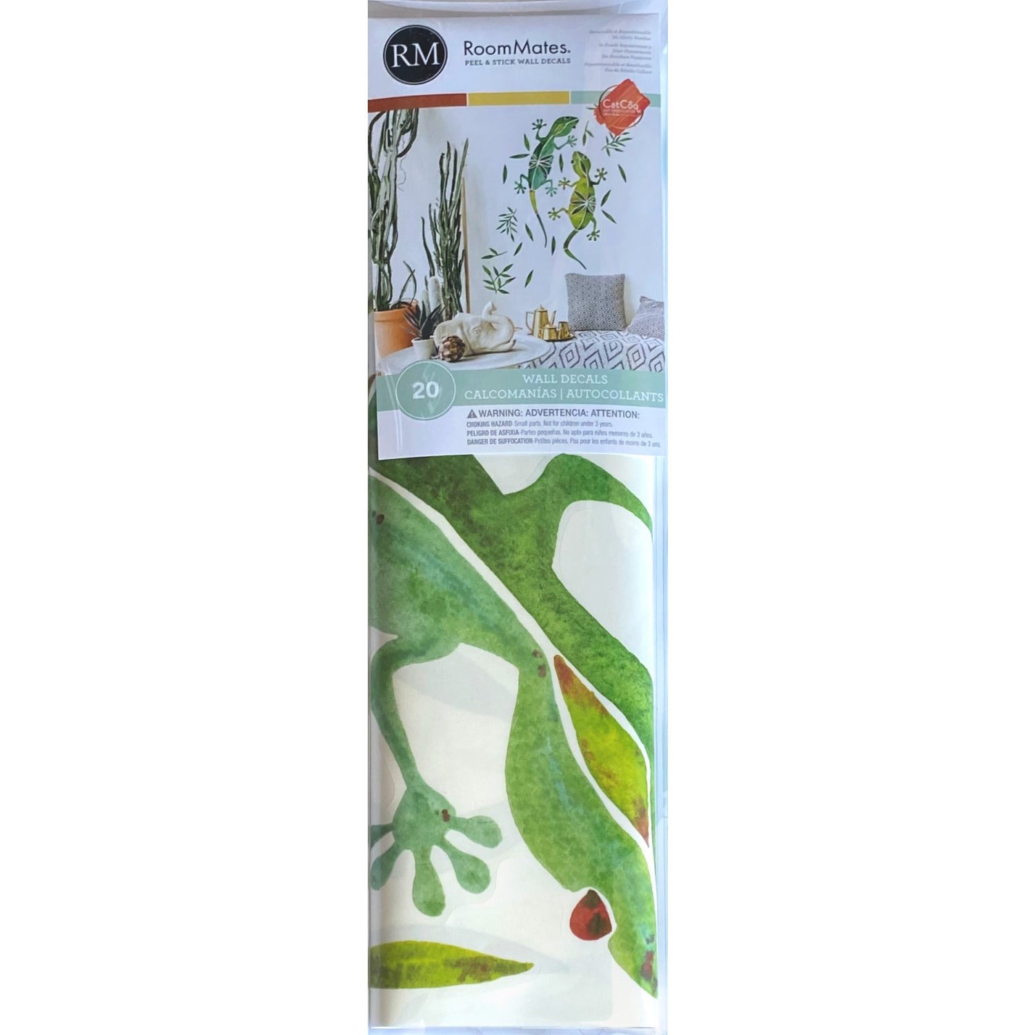 Catcoq Watercolor Geckos Giant Wall Decals - packaging