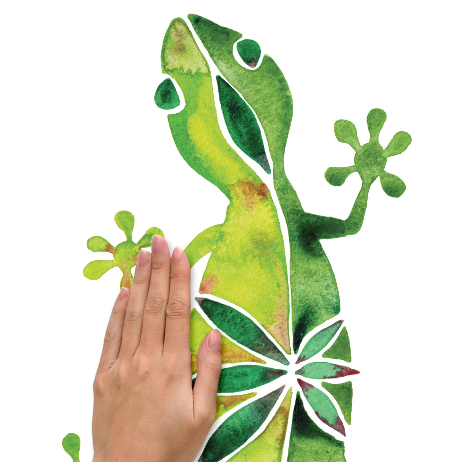 Catcoq Watercolor Geckos Giant Wall Decals - how to stick