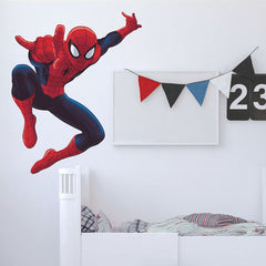 Ultimate SpiderMan Giant Wall Decals in a room setting