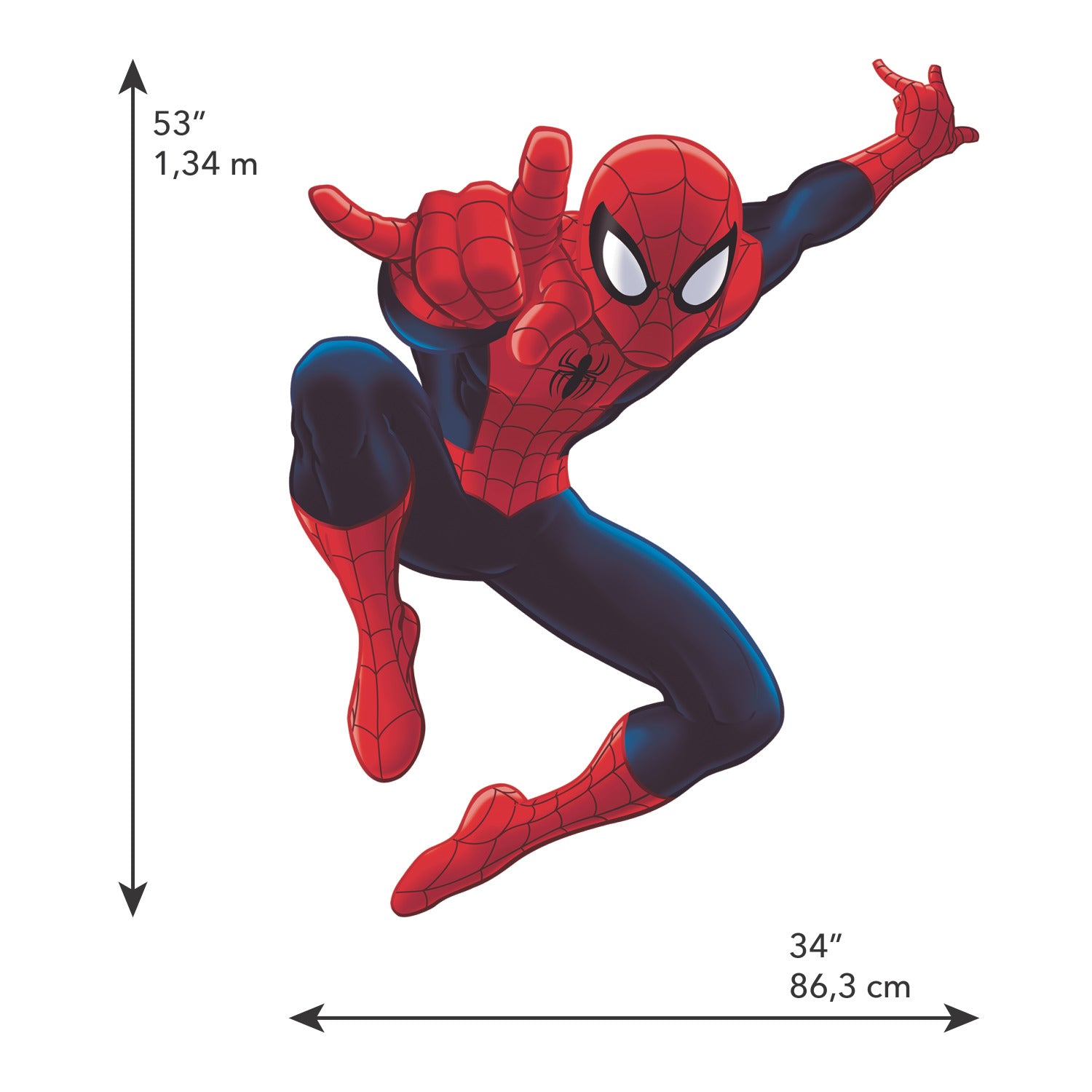 Ultimate SpiderMan Giant Wall Decals - dimensions