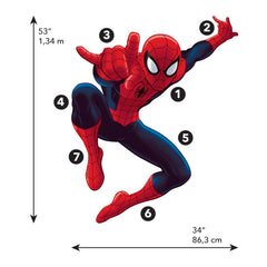Ultimate SpiderMan Giant Wall Decals - dimensions
