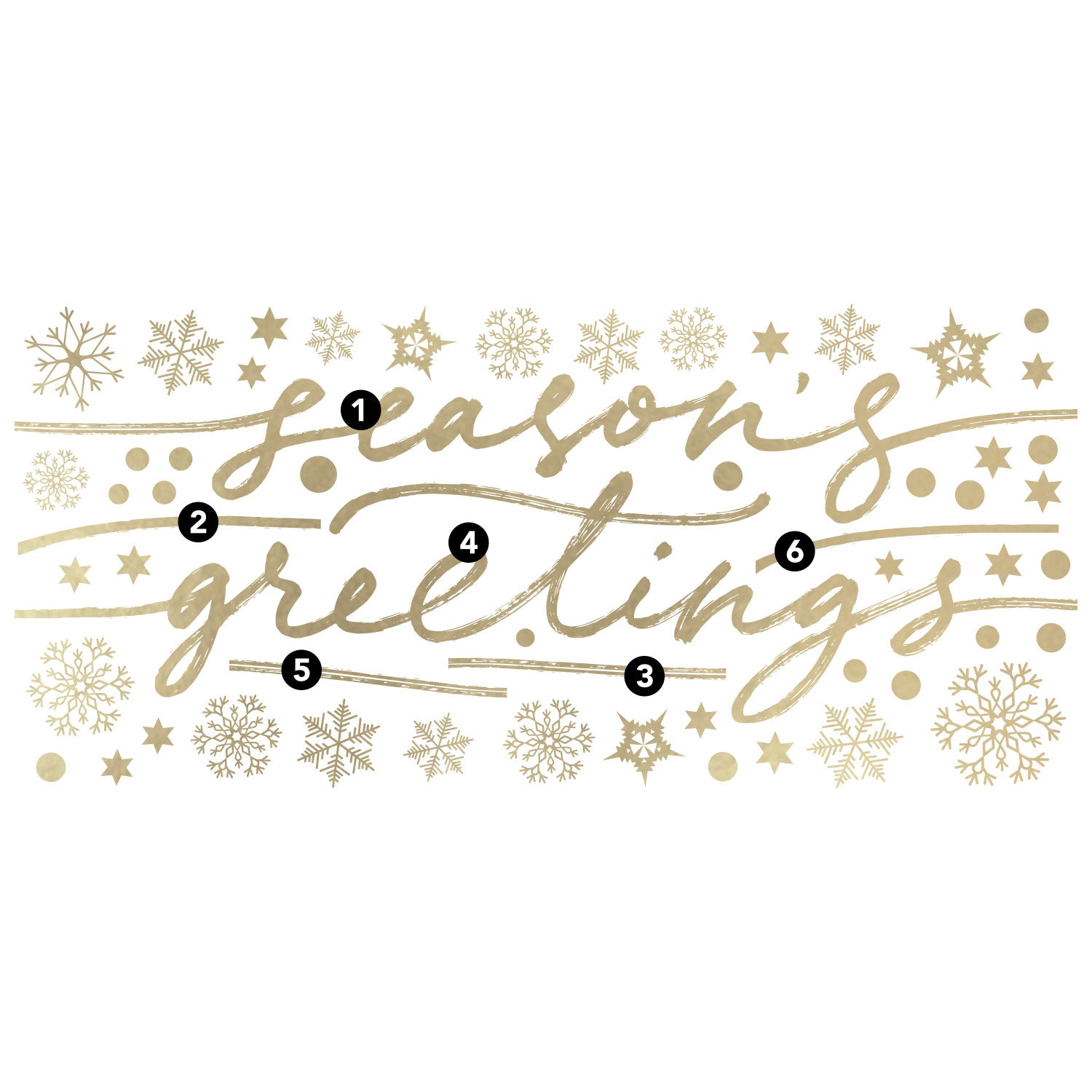 Season's Greetings With Metallic Ink Wall Decals - panels