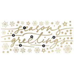 Season's Greetings With Metallic Ink Wall Decals - panels