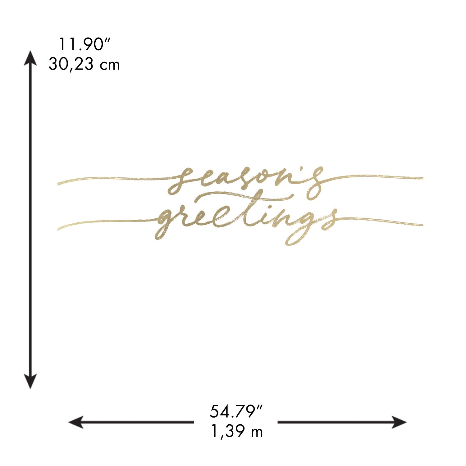 Season's Greetings With Metallic Ink Wall Decals - dimensions
